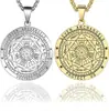 Collar con etiqueta de sello de siete ángeles de venta caliente europea y americana, colgante de escrituras religiosas Runas, collar redondo de acero inoxidable para hombre