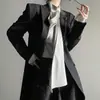 Directamente del Fabricante, Chaqueta Larga Estilo Yamamoto, Unisex, Sensación de Alta Gama, Negra, Corte de Hombro Regular, Gabardina