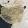Bragas de Encaje Huecas para Mujer, Puro Deseo Sexy Algodón Satén Entrepierna Cintura Media