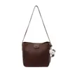 Bolso Cubo Retro de Gama Alta para Mujer, Nuevo Bolso Versátil de Gran Capacidad para el Día a Día, Bolso Cruzado de Hombro de Cuero Suave de Nicho
