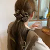 Goma para el pelo de cuadros bloque de color coreana 2025 Nuevo Accesorio para el pelo de moño plisado retro Goma para el pelo para mujer