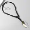 Colgante Personalizado Creativo de Diente de Lobo de Aleación Estilo Étnico, Collar de Cuero Retro Artístico, Joyería de Venta Caliente Nueva Europea y Americana