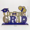 Decoração de Mesa para Formatura Amazon 2025 4 Peças Preto Dourado Formandos Enfeites de Mesa de Madeira Presentes da Temporada de Formatura