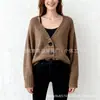 Cárdigan de Punto Retro Holgado y Relajado Transfronterizo para Mujer Nuevo Estilo Otoño e Invierno 2026 Chaqueta Suéter Elegante Versátil para Mujer
