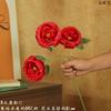 Flores Artificiales Decorativas Rosa Austin de 3 Cabezas Simuladas Arreglo Floral en Jarrón Adornos de Decoración para el Hogar Arreglo Floral para Bodas Venta al por Mayor