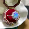 Anillo de ópalo natural ultrabello hecho a mano color seleccionado cuidadosamente cristal hermoso buena piedra principal 7x 9 mm directo de fábrica lote