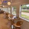 Estilo Log Refeição Simples Tema Restaurante Mesa e Cadeira Combinação Celebridade da Internet Café Chá com Leite Sobremesa Loja de Bolos Cadeira de Jantar de Lazer Comercial