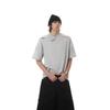 Camiseta Retro Americana de Nicho de Corte Limpio con Solapa Asimétrica y Empalmes de Manga Corta, Camisa Polo Simple y de Gama Alta para Hombre