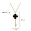 [Acero de Titanio] Cadena de Clave de la Suerte de Lujo Ligero Elegante Preciosa Cadena de Clavícula con Diamantes para Mujer Todo Fósforo Cadena de Acero de Titanio
