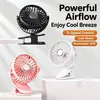 Mini Ventilador de Clip 360° Giratorio Silencioso Recargable Portátil Forma de Animal Lindo Ventilador de Clip para Habitación Oficina Dormitorio Coche de Bebé Blanco Rosa Negro
