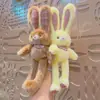 Juguete de Peluche de Conejo Dibujado con Tirador Conejo de Orejas Florales Llavero Colgante Pequeño Accesorio