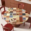 Mantel Redondo Estilo Americano, Impermeable, Resistente al Aceite, Resistente al Calor, Protector de Mesa, Nuevo Modelo 2025, Mantel Redondo de Lujo Ligero de Gama Alta