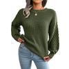 Foto Real de Suéter de Punto Casual con Mangas Largas Tipo Linterna Europeo y Americano Otoño e Invierno 2026, Sitio Independiente Amazon Ropa de Mujer Transfronteriza
