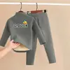 Conjunto de Ropa Interior Térmica para Niños con Forro Polar y Terciopelo Alemán Espesado Ropa de Casa Ropa de Otoño para Bebé y Pantalones Pijamas para Niños y Niñas