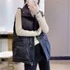 Chaleco de Algodón con Brillo Estilo Coreano 2025 Sin Lavado para Mujer, Corto, Holgado, con Cuello Alto, Chaleco Exterior de Invierno