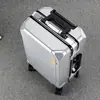 Mala Trolley de Alumínio com Armação Atacado Dropshipping para Homens e Mulheres, Mala com Roda Universal, Caixa com Senha Fashion de Grande Capacidade, Mala de Couro, Mala de Estudante