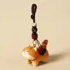 Chaveiro Pingente Escultura em Madeira Artesanal Gato Laranja Gordo Pingente de Gato Vaca Fofo para Mochila Escolar Presente para Mulheres Melhor Amiga