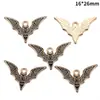 Accesorios para Joyería de Aleación con Goteo de Aceite DIY Colgantes de Mariposa Oscura Murciélago Pendientes Pendientes Pulsera Colgante W508