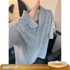 Camisa polo listrada vertical estilo old money, camiseta de malha masculina de verão com manga curta, fresca e respirável, toque de alta qualidade, ombro reto, manga curta