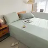Modelo nuevo 2026 sábana individual de algodón puro, hilo de algodón lavado teñido en hilo, artículo de una sola pieza, juego de tres piezas de sábana y funda de almohada