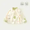 Ropa de otoño para bebé top individual algodón puro niña bebé recién nacido camiseta de manga larga primavera y otoño ropa interior para recién nacido sin costuras niño