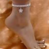 AliExpress Nova Chegada Tornozeleira de Strass Diamante Verão Praia Zircônia Pentagrama Tornozeleiras Acessórios Europeus e Americanos Tornozeleira