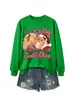 Eu vi Dolly beijando Amazon eBay moda europeia divertida moletom feminino gola redonda manga longa