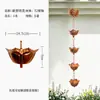 Corrente de Chuva de Cobre Vermelho Corrente de Drenagem de Gotejamento para Vila Corrente Guia de Saída de Água para Pátio Calha Canaleta Guia de Água Estilo Chinês Sino de Chuva Corrente de Chuva