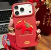 Pony de Cuero Año Nuevo Manzana 17Promax/16Pro Anticaída 15Pro Cobertura Completa 13Pro Funda para Teléfono Móvil 14Pro