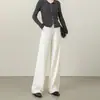 Pantalones Casuales de Pierna Ancha para Mujer, Otoño e Invierno 2026, Tencel y Lana, Anti-Arrugas, Caída Suave, Cintura Alta, Adelgazantes, Pierna Recta, para Mujeres Altas