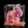 Regalo de Navidad San Valentín Mini Rosa Unicornio 25cm Trompeta Creativo Simulación Flor Eterna Unicornio