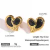 Pendientes de Corazón con Goteo de Aceite de Moda Francesa Myya Pendientes de Acero Inoxidable Chapados en Oro de 18 Quilates Pendientes Transfronterizos Europeos y Americanos No Descolorables