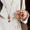 Planeta Mascota Lindo~ Ojo de Tigre Oso de Madera Perro Collar Mujer Otoño e Invierno Lindo Diseño de Nicho Cadena para Suéter Accesorios