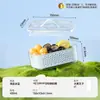 Caja de Conservación Sellada para Frutas Transfronteriza, Mini Rectangular Portátil de Grado Alimenticio con Drenaje y Refrigeración para Estudiantes en Movimiento