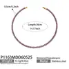 Set de Collar y Pulsera de Diamantes Multicolores Europeo y Americano, Acero Inoxidable Chapado en Oro de 18 Quilates, Fila Única Completamente Incrustada de Diamantes, Joyería de Moda para Mujer