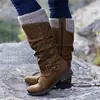 Botas de Caballero de Estilo Nuevo Europeo y Americano Transfronterizas para Mujer Otoño e Invierno Estación Independiente Wish Amazon Botas para Mujer de Caña Alta Tallas Grandes