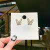 Pendientes de mariposa de circonita estilo frío con clip para oreja pequeña, a la moda, combinables, elegantes, ligeros y de lujo, nuevos pendientes para mujer, venta al por mayor