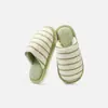 Chinelos de Algodão Silenciosos Listrados para Mulheres Inverno Interno Casa Antiderrapante Chinelos de Pelúcia Outono e Inverno Casa Quente Chinelos de Lã