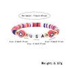 Producto de gran venta transfronteriza: Día de la Independencia de Estados Unidos Pulsera de Letras con Cuentas de Arcilla Suave con Bandera de EE. UU., Joyería Patriótica, Se Puede Hacer en un Conjunto