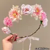 Diadema de Guirnalda Floral Estilo Bosque, Accesorio para el Cabello de Princesa Hada de las Flores, Pasador de Cinta, Diadema de Flores para Mujeres y Niños, Nuevo Modelo 2026