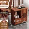 Mueble de té móvil, mesa de centro para sala de estar, sala de té de estilo chino nuevo, mueble de té para oficina, estante de almacenamiento, carrito de té de madera maciza, mueble de té