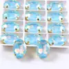 Broca de garra de cristal oval em forma de ovo de cristal de vidro furadeira costurada à mão material para acessórios de vestido de noiva acessórios de cabelo