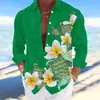 AliExpress Transfronterizo Ola Retro Estampado 3D Camisa de Manga Corta para Hombre Camisa Hawaiana Moda Casual Hombre