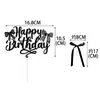 Nuevos Suministros de Decoración para Fiesta de Cumpleaños con Lazo Inserto para Pastel de Cumpleaños Lazo Negro Rosa Inserto para Pastel