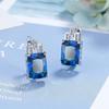 Aretes de Personalidad Europea y Americana Rectangulares Hebilla de Oreja Zircón Colorido Aretes Transfronterizos Sentido Avanzado Temperamento