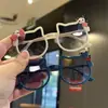Gafas de sol para niños gatito forma kt gafas de sol para bebé niña de dibujos animados lazo gafas de sol a prueba de UV tesoro femenino