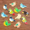 6 Tipos de Accesorios para Joyería DIY de Aleación Serie Animales Oro Kc Colgantes Esmaltados Encantos Lindos de Pájaros y Loros Multicolor
