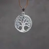 Collar para hombre de acero de titanio, colgante para hombre de acero inoxidable con árbol de la vida hueco, moda simple, joyería de comercio exterior europea y americana