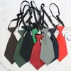 Corbata JK para Mujer Estilo Coreano Estilo Japonés Versión Amplia Universitaria Color Sólido Sin Nudos Corta Infantil Estudiante Casual Accesorios de Uniforme Escolar