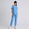 Ropa de Trabajo para Doctoras Transfronteriza Europea y Americana Personalizable Elástica de Secado Rápido Ropa para Lavar a Mano Ropa tipo Scrubs con Cuello en V para Mujer Disponible en Múltiples Colores